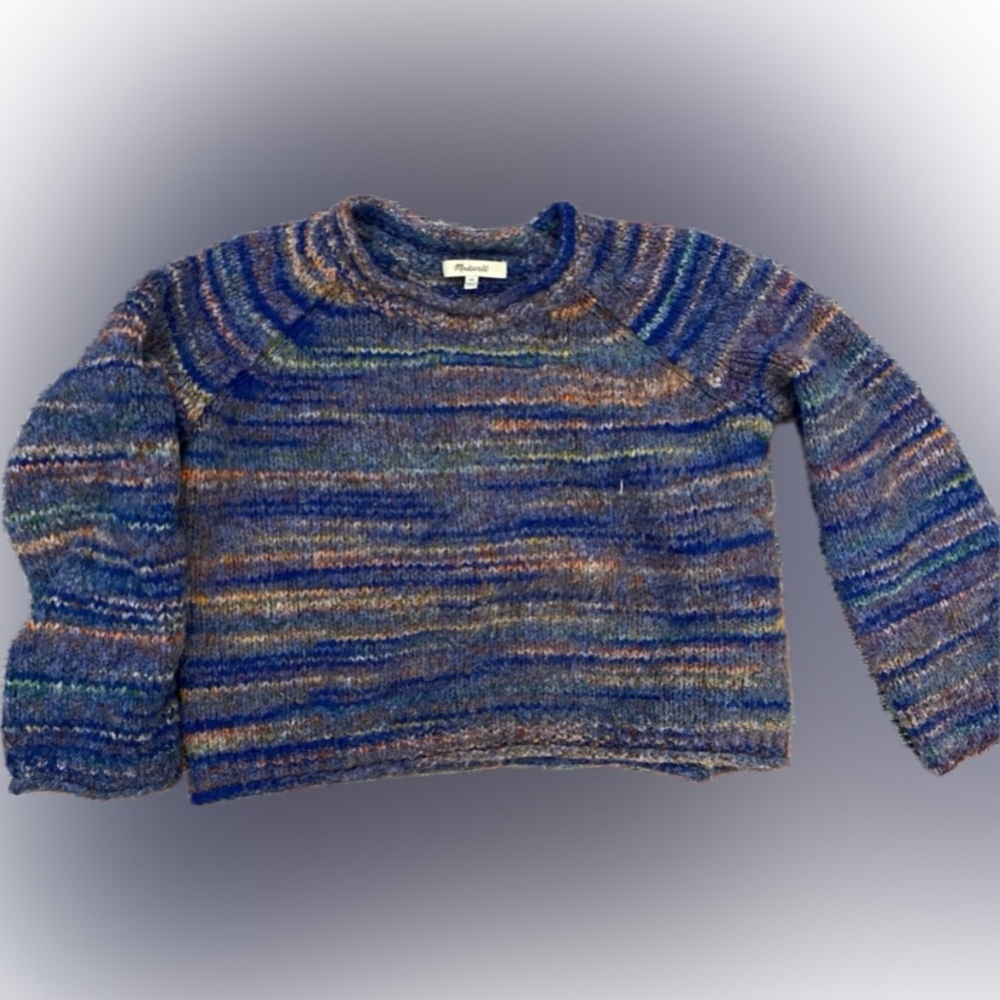 madewell boxed knit cropped sweater